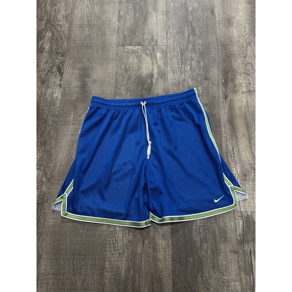 Y2k Nike Blue Mesh Athletic Shorts with Green TrimSize M